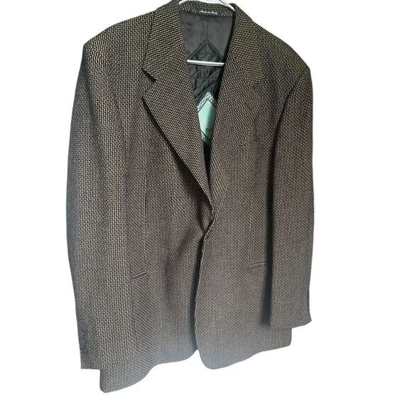 Paul Zileri Wool Blend Gruppo Blazer Black Gold Metallic Size L 52 - Picture 4 of 16